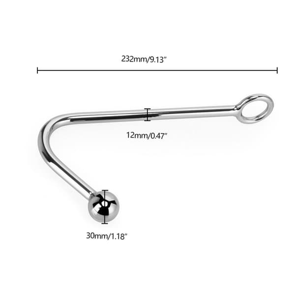 Anuses Butt Plug Hook ruostumaton teräs Anuses Köysikoukku pallolla Bondage-lelu