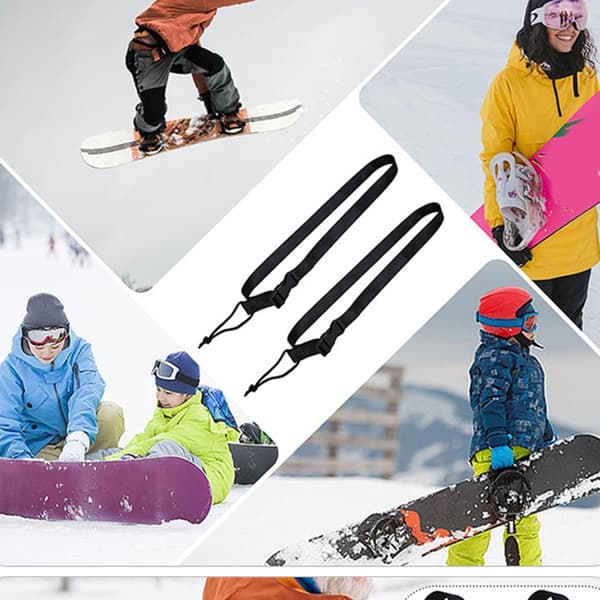 2 stk. skibræt-fastgørelsesrem med quick release-spænder, snowboardrem
