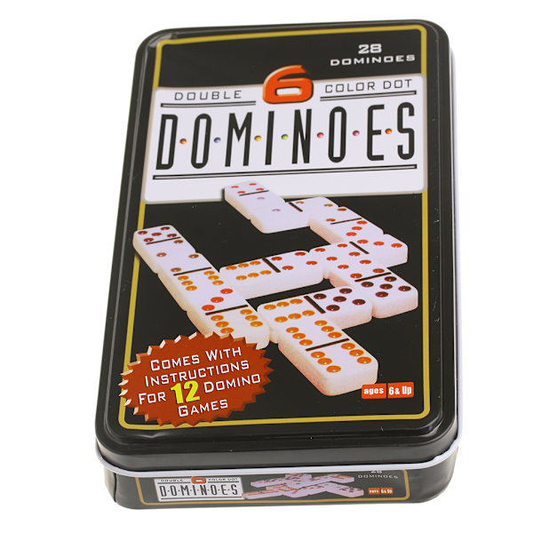 Domino Box Toy Game Set 28 Double 6 Travel Dominoes För Barn Barn