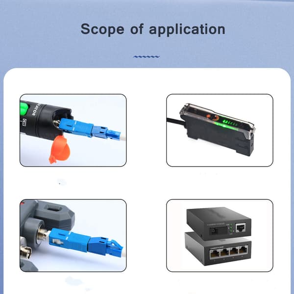 Single Mode SC Han til LC Hun Hybrid Optisk Fiber Adapter Stik