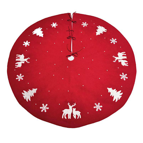 48 tommer juletreteppe strikket med perler gulvmatte deksel ornament juledekor