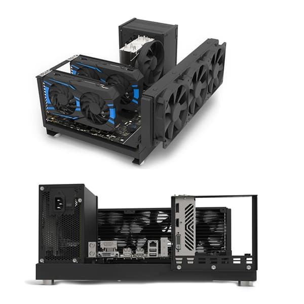 GPU Aluminium Öppen Miner Mining Ram Rig Case Stöd Dator Tower Chassin