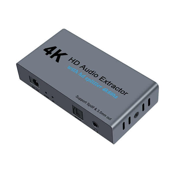 4K Splitter One In Two Out AUX Extractor In 3,5 mm Stereo Converter Adapter för Full HsD TV Monitorer Projektorer Satellit UK