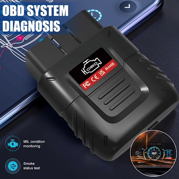 OBD2 Scanner Motorlampa Kontroll Feldetektering Bil Diagnostikverktyg Kodläsare