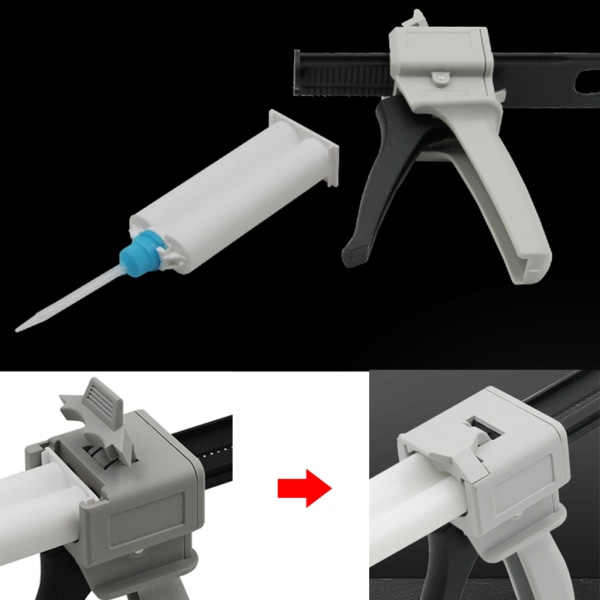 Kompakt 50 ml AB epoxi limpistol förökningshandtag applikator för blandning 1:1/2:1 AB limpistol dispenser för 50 ml epoxi