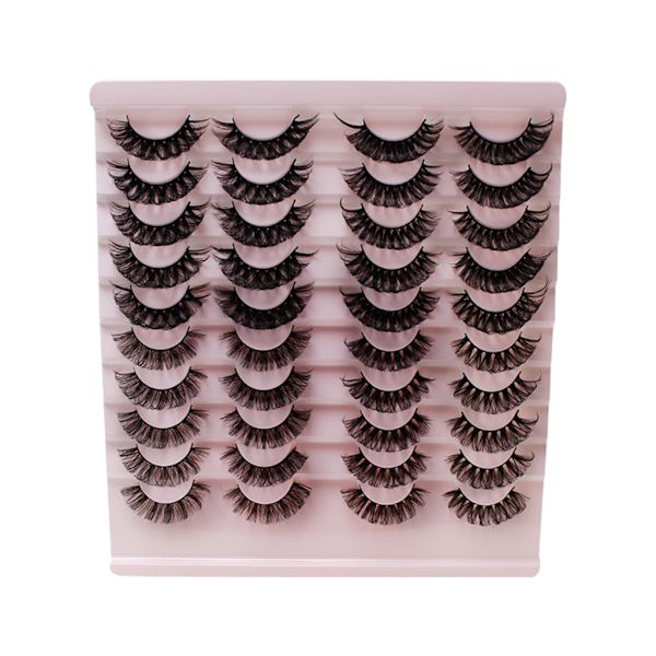 Løsvipper Russiske Strip Vipper D-Curly Naturlige Fluffy-Vipper Wispy Falske Øyevipper 3D Effekt Faux Mink Vipper 20 Par
