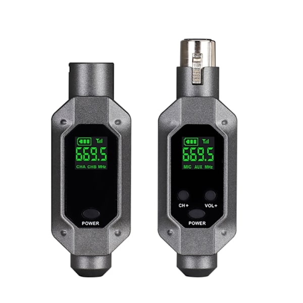 1 par Plug-on Mikrofon Trådløst System Sender og Modtager Adapter Genopladelig Konverter Klar Modtagelse