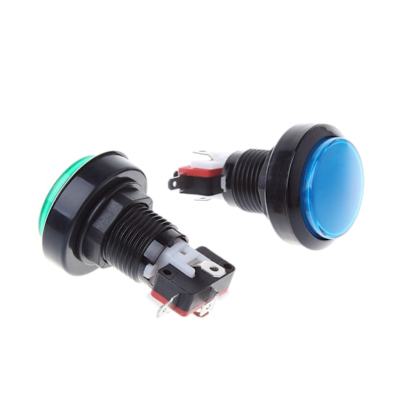 Speltryckknapp 45 mm rund 12V LED-belyst tryckknappsbrytare med mikrobrytare för arkadspel 5 färger Red
