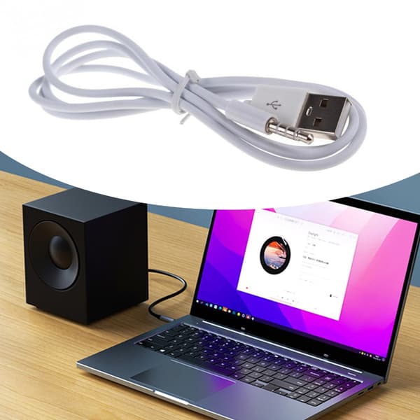 USB Audio Synkroniseringsledning Opladerkabel Til Musikafspillere Hvid 1M Længde