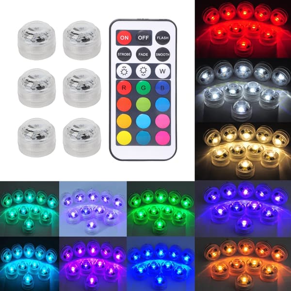 Vanntett 3D-printer LED-nattlyssett med fjernkontroll og 6 lamper
