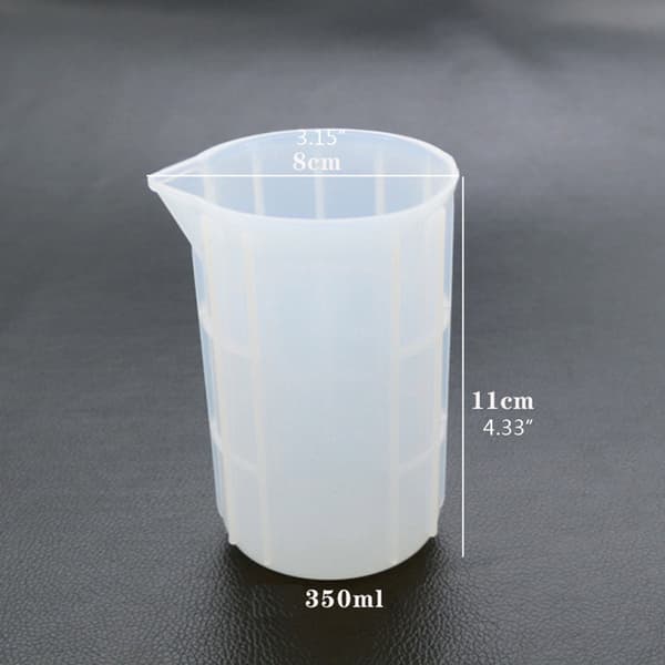 350ML Flexibel Silikon Stor Mätkopp Mjuka Skala Blandningskoppar Hartsform