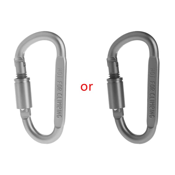 Aluminiumlegering D-ring Karbinhakar Clip D Shape Gate Small Keychain Karbinhake Clip Outdoor Camping Mini Lock Snap Hook Black