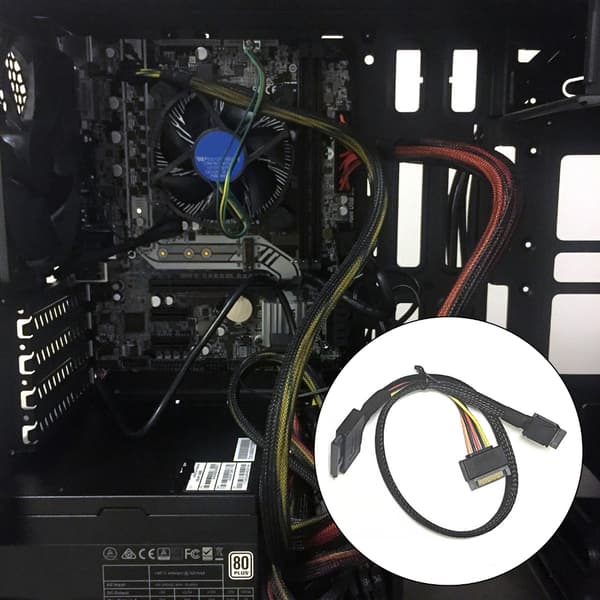 50 cm Oculink SFF8611 Han til SFF8639 Hun U3 2Mode SSD-kabel
