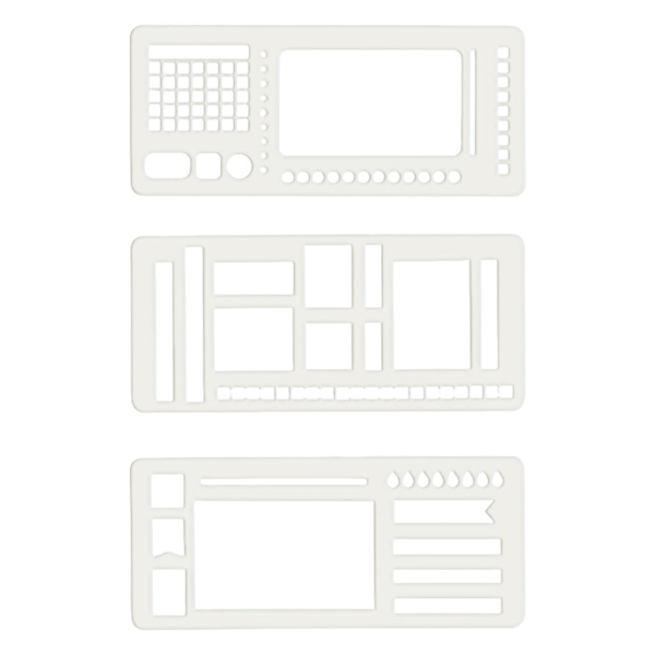 Minimalistiske prik-array notesbogsskabeloner 3-pak designs til journalentusiaster