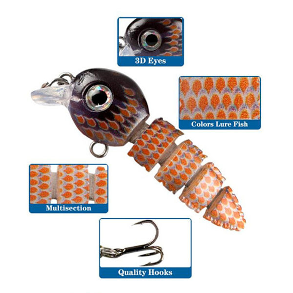 Fiskebete Wobbler Muti-Section Jointed Casting Soft Lure Diskantkrokar Hårt Crankbait Sjunkande Tackle Pesca Swim Bait 1