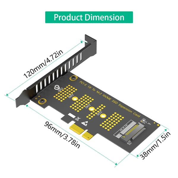 Effektiv Nvme Solid Disk til PCIe 1X Interface Konverteringsadapterkort Hurtig