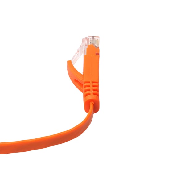 Ethernet CAT6 Internetnätverk Platt Svart Kabelsladd Patch RJ45 för PC-router Orange 15m