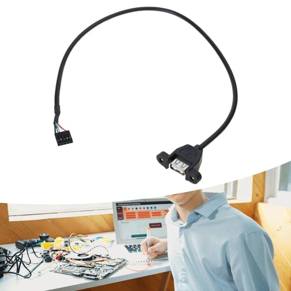 USB2.0 Hun til Bundkort 5Pin Header Kabel Adapter med Skruepanel