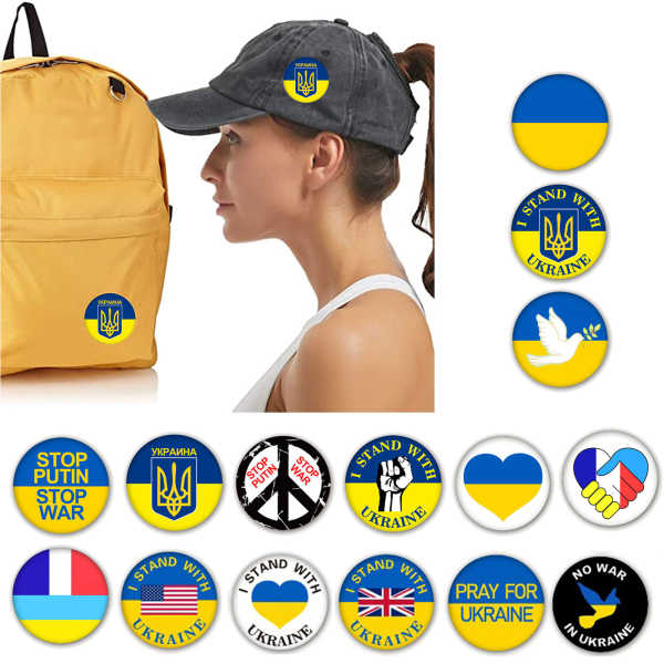 Ukraina Be för I Stand with Peace Knappmärke Pin Ukraina Pin Badge Knapp Med Nål Rund Brosch Dekor Ryggsäckskjorta 14