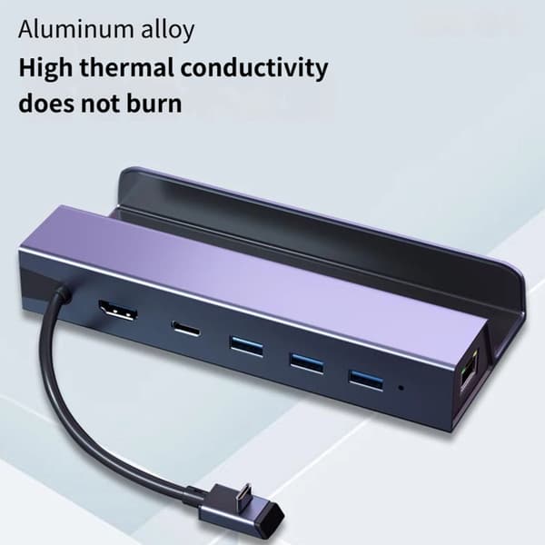 Rask USB C-hub 4K 60Hz Gigabit aluminiumskonstruksjon egnet for spilling