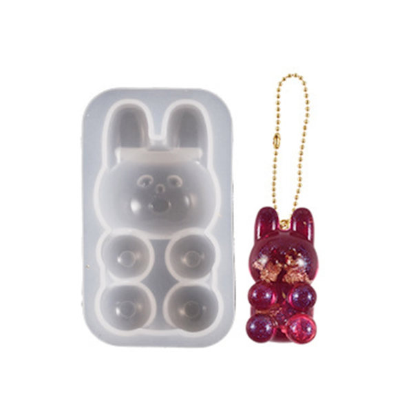 Semi Tredimensionel Bjørn Silikoneform Nøglering Vedhæng Krystal Epoxy Resin