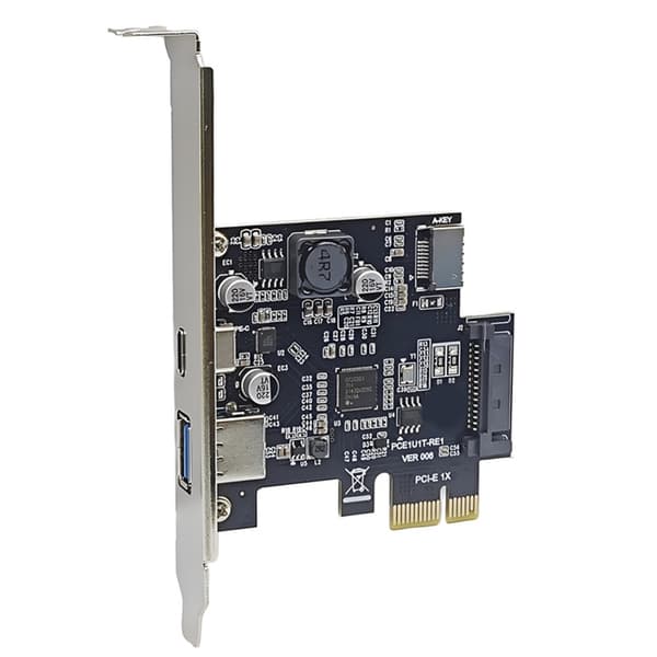 USB 3.2 Gen1 Utvidelseskort PCIExpress Adapter med 3 Porter for Stasjonær PC