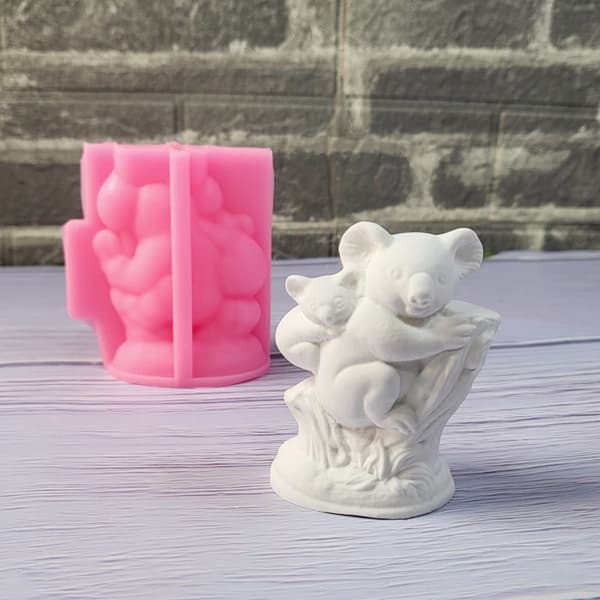 Koala med Baby Form Silikonformar Ornament Gjutformar Gipsformar