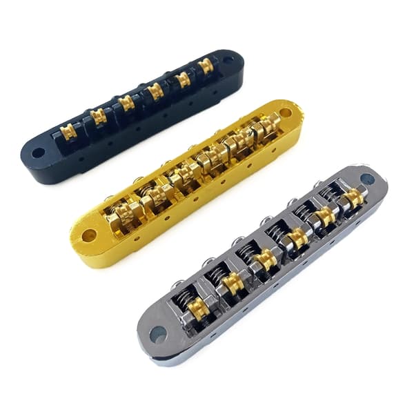 6 Strings Guitar Roller Sadel Bridge Tune-O-Matic Bridge elektrisk gitarr Roller Bridge med dubbar ersättningsdel Silver