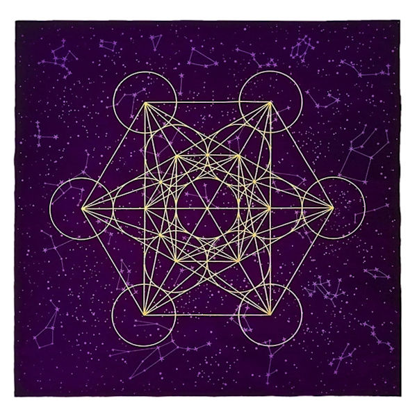 Metatrons kube krystalgitter alter tarotdug dug fløjl astrologi tarot spådomskort dug gobelin