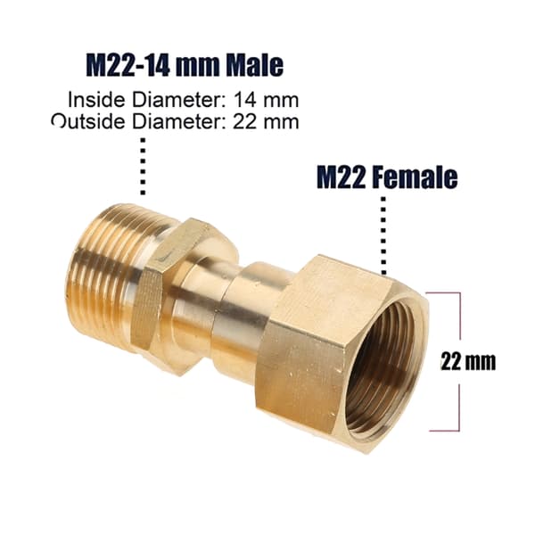 2 st M22 14mm Högtryckstvätt Svängled Högtryckstvätt Adapterkoppling