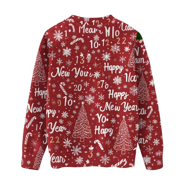 Langærmet julepullover til kvinder 3D-juleprintet pullover sweatshirt Red XXXL