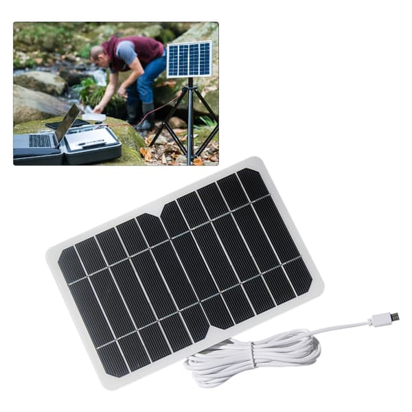 Solcellepanel Lader Solcellepanel med USB-kabel for Utendørs Sikkerhetskamera