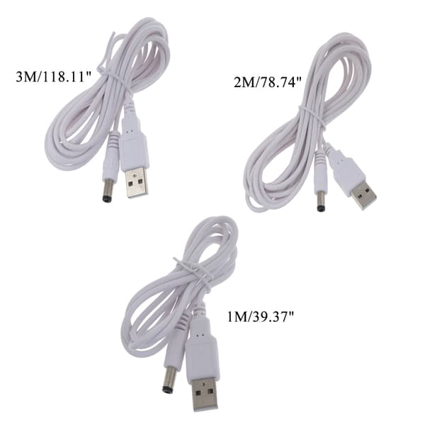 USB DC 5V 5.5 x 2.5mm latauskaapeli USB2.0 DC5V virtapistoke 1M/2M3M kestävä 2m
