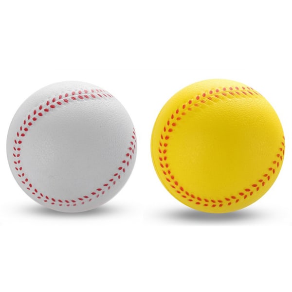 Mjuka basebollar, PU-läder Elastisk Mjuk Solid Träning Slitstark Base Ball Batting Träning Softball för Bat Hit White 7.5cm