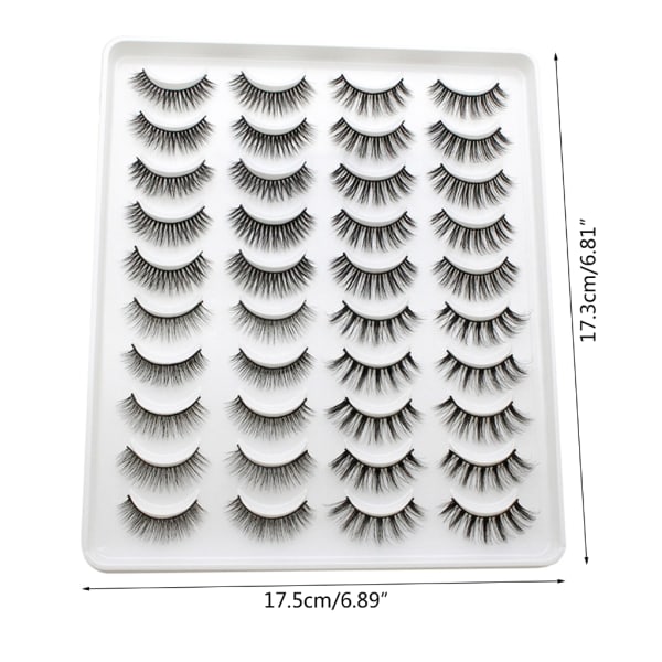 Lösögonfransar Faux 3D-fransar Naturligt utseende Fluffiga Cat-Eye Wispy-fransar Återanvändbart paket 4 blandad stil 20 par Style 402