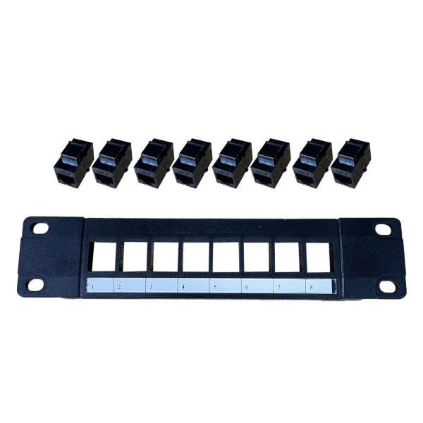 Ethernet Patchpanel Cat6 8 Port RJ45 Vägg- & Rackmontering Keystone Jack Modul