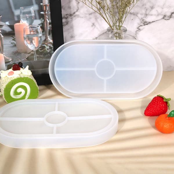 Coaster Resin Molds Silikonebakkeform Oval Epoxy Støbeform til gør-det-selv-håndværk