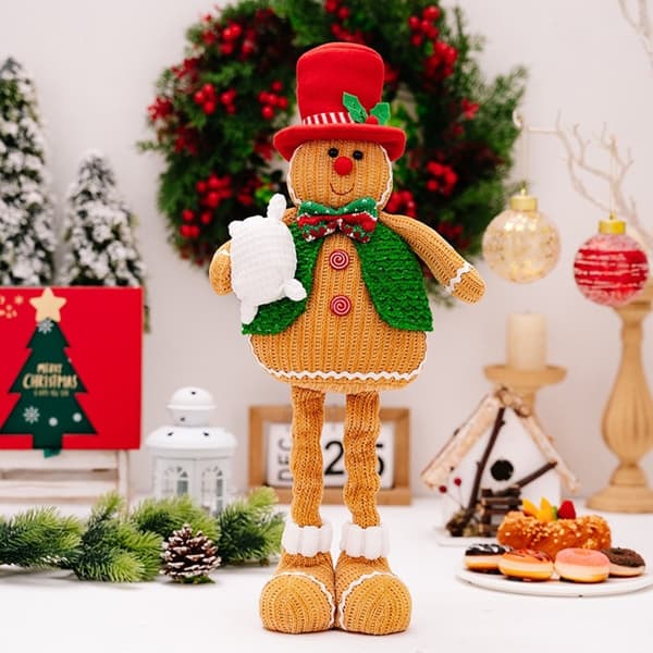 Jul Pepparkaksgubbe Tomtar Plysch Dekorativ Docka Prydnad Samlingar