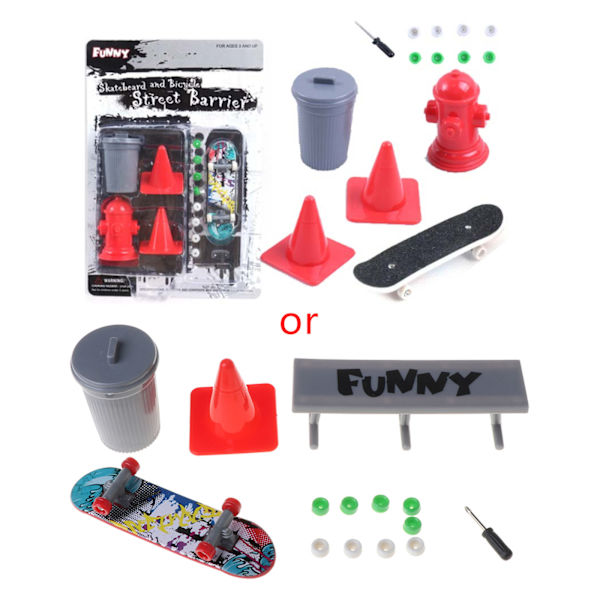 Mini Scooter/Fingerboard Set för Barn Hinderbana Set för Pojkar/Flickor Födelsedagspresenter för Barn 6-8 år för Kreativitet och Lindring av Uttråkning