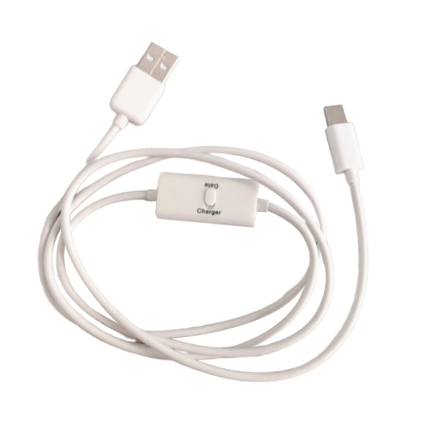 1m Type C USB Ladekabel med På Av Bryter for Lading og Dataoverføring for Type C Enheter, Rask Dataoverføring