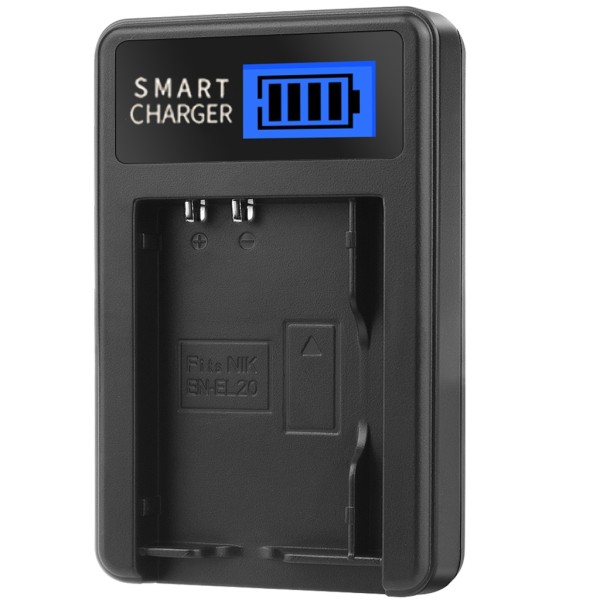 Bärbar EN-EL20 LCD-skärm Enkel laddare Ersättning för 1 AW1 J1 J2 J3 J4 PM006 Kamerabatterier LCD-laddare