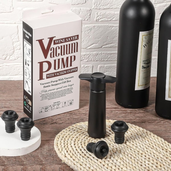 Wine Saver vinpump med vakuumproppar Universal Wine Preserver flaskförslutare Vintillbehör (vinpump+4 proppar)