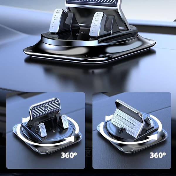 Dashbord Mobiltelefonholder Antiskli 360 Justerbar Rotasjon Sikker Autolås Pattern Surfaces
