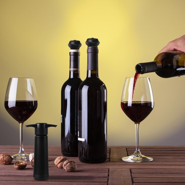 Wine Saver vinpump med vakuumproppar Universal Wine Preserver flaskförslutare Vintillbehör (vinpump+4 proppar)