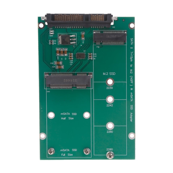 M.2 NGFF eller mSATA till Sata Adapter 2-i-1 NGFF eller mSATA Converter Reader Card Converter 2,5 tums hårddisk, Stöd Sata