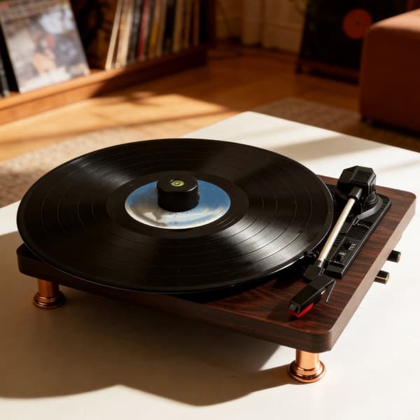 Audiophile pladevægt med niveauindikator i rustfrit ståltekstur