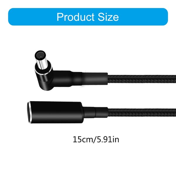 100W USB C PD Typ C till DC6.5x4.4mm omvandlaradapterkabel för bärbara datorer