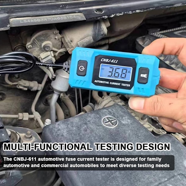 0,01A~19,99A Virrantestaaja LCD-näytöllä, testityökalu, diagnostiikkatyökalu