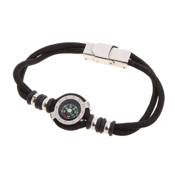 Handgjorda Paracord Armband Emergency Compass Armband Kabbalah Armband Smycken Charm Present för friluftsentusiast vandring Black