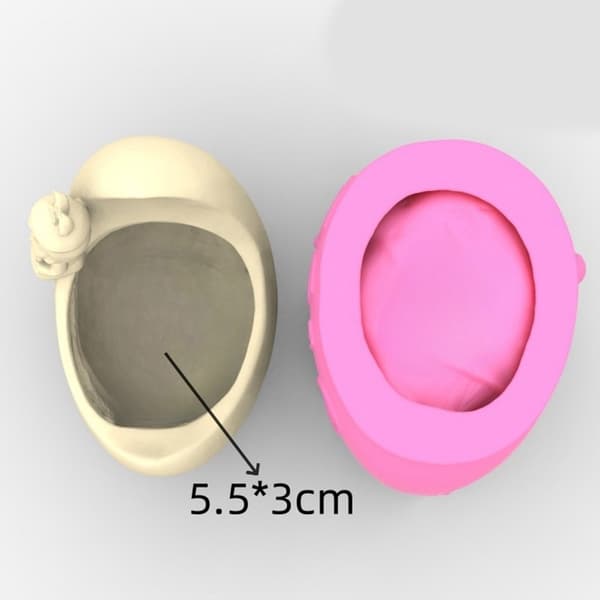Unik silikoneform 3D blomsterpotter forme Månepigeformede penneholderforme